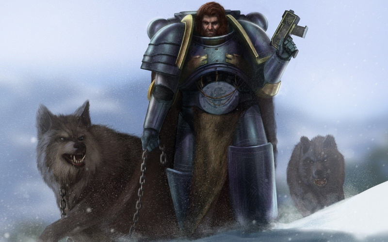 chains, bolter, snow, 1080P, video, games, wolves, warhammer, space