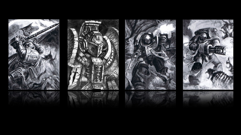 space, k, marines, 1080P, hd, bw, video games, 40k, warhammer
