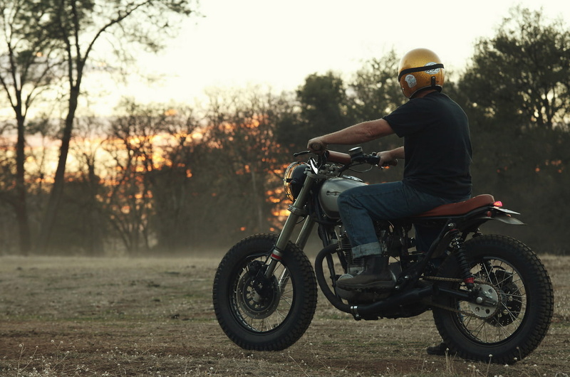 headwear, outdoors, Yamaha, trial motor, lifestyles, land vehicle, biker, 480P, motorcycle, one person, land, day, full length, nature, transportation
