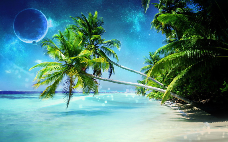 dream, beach, 720P, wall, art