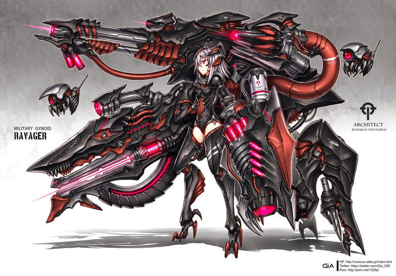 1080P, pink, weapon, eyes, original, gia, mecha, mechagirl