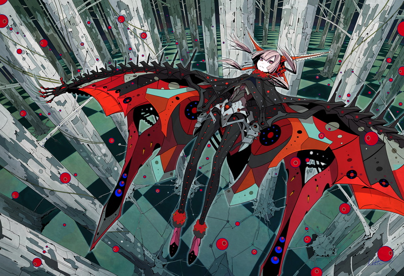 wings, eyes, hair, headdress, original, 1080P, palow, mechagirl, pink