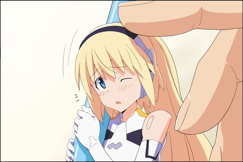 blonde, 720P, hair, eyes, shinki, koimori, ikuya, busou, arnval, wink, mechagirl, blue