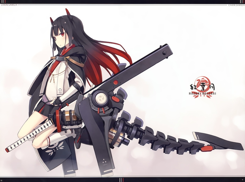 horns, scan, mechagirl, 2K, katana, seifuku, black, long, skirt, hoodie, konachan, cape, 261976, poco, red, com, sword, logo, weapon, eyes, hair