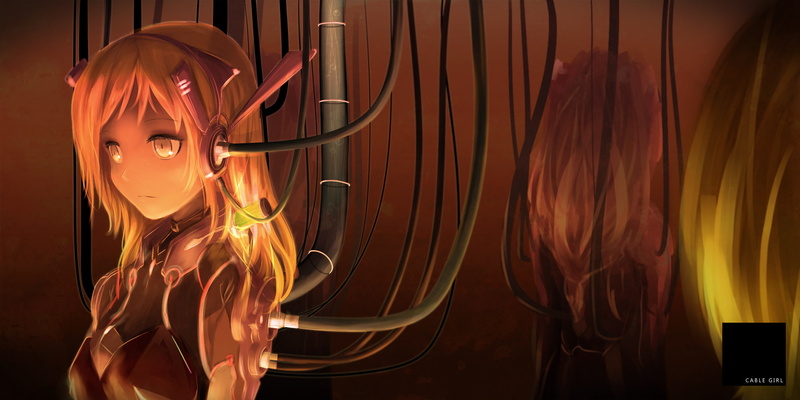 bemaec, hair, original, long, 720P, koko, bodysuit, orange, mechagirl