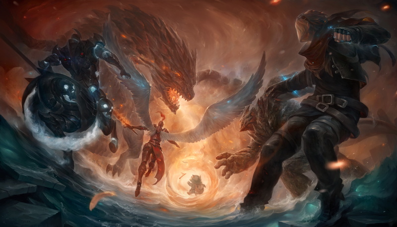 Centaurs, Kayle, nature, creature, Malphite, 5K, animal, sea, no people, pattern, high angle view, Ezreal, multi colored, close-up, Teemo, backgrounds