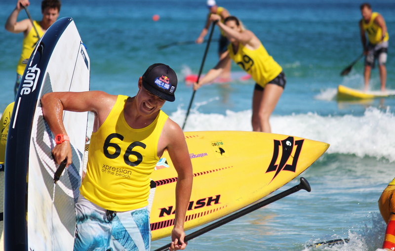 sport, focus on foreground, men, incidental people, water sports, three quarter length, nature, yellow, fun, water, 4K, carrying, lifestyles, stand up paddling