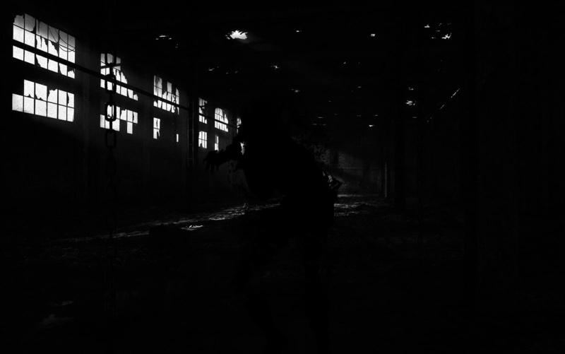 720P, Ghost, Building, Dark, Ajin: Demi-Human, Anime, Black and White, Invisible Black Matter, Black