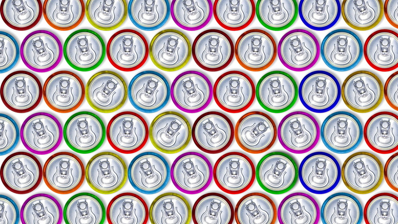 top view, 1080P, CGI, variation, side by side, retail display, repetition, pattern, can, abundance, white background, retail, arrangement, for sale, circle