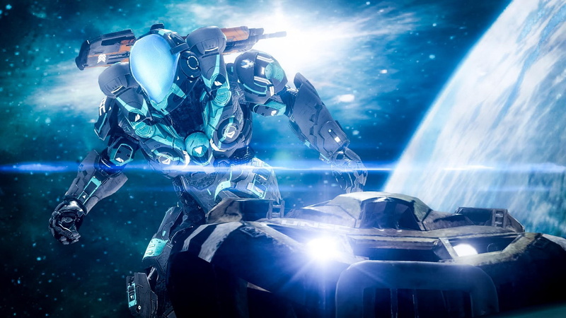 cosmic, universe, blue, vihicle, space, 1080P, halo, planet, spartan