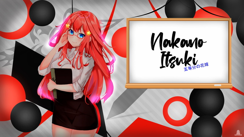 anime girls, Nakano Itsuki, 1080P, 5-toubun no Hanayome, red, Sensei, anime