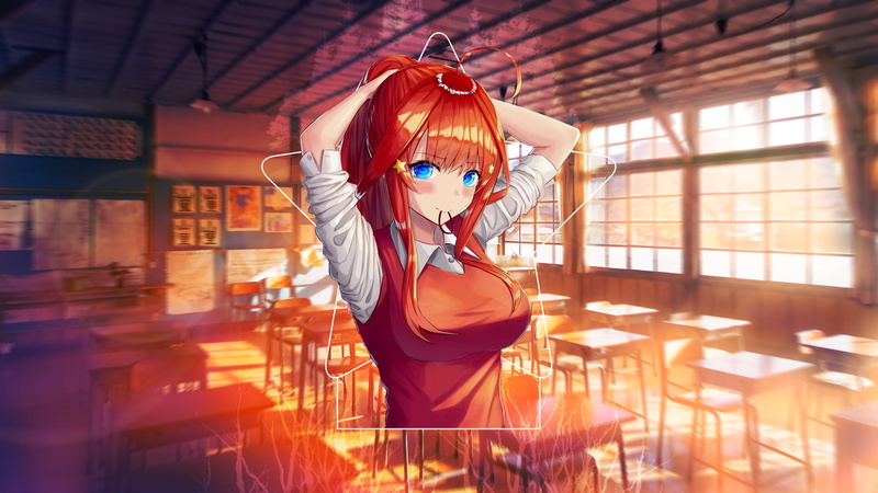 digital, picture-in-picture, 5-toubun no Hanayome, 2K, anime girls, Nakano Itsuki