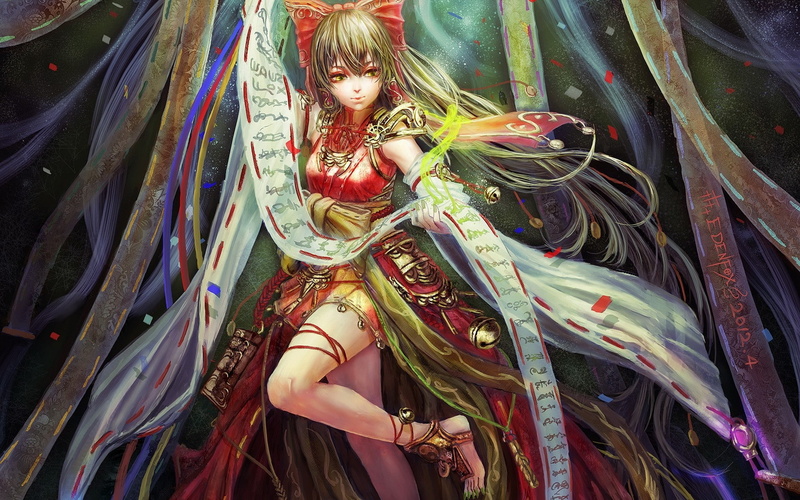 x, red, anime, vampires, eye, scarlet, girls, Video Games, wings, wallpap, 1080P, games, flandre, hd, text, art, hot, video, Touhou