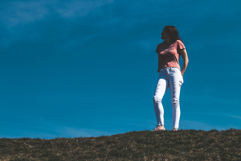 full length, pants, real people, shorts, drachenflug rampe, standing, portrait, hairstyle, nature, hat, young women, denim, one person, clothing, germany