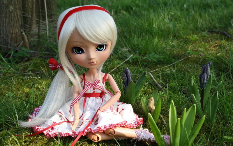 girl, doll, tank, red, spring, white, dress, 720P, toy