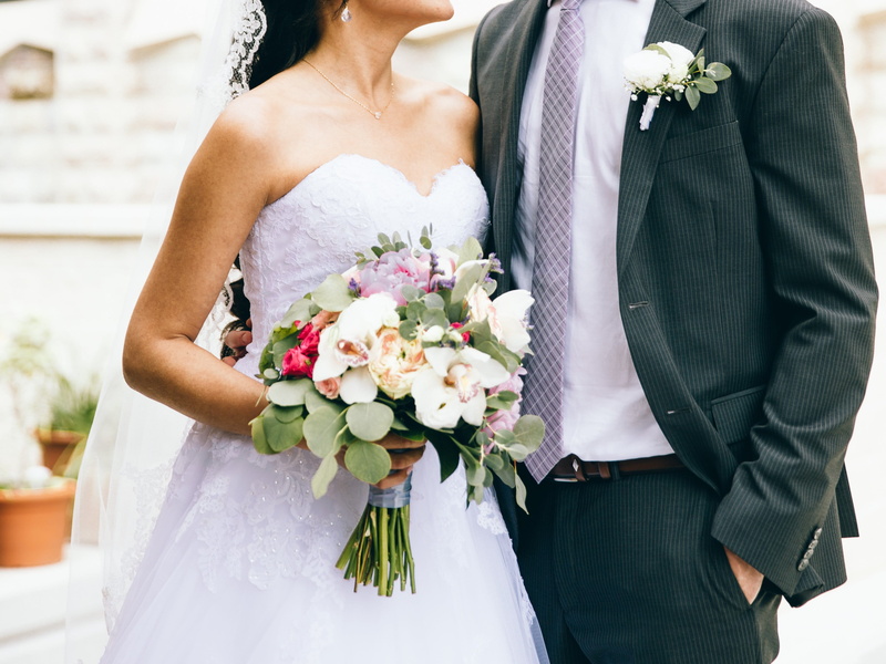 Wedding, couple - relationship, married, wedding ceremony, positive emotion, celebration, adult, outdoors, flowering plant, newlywed, Spring, bride, flower arrangement