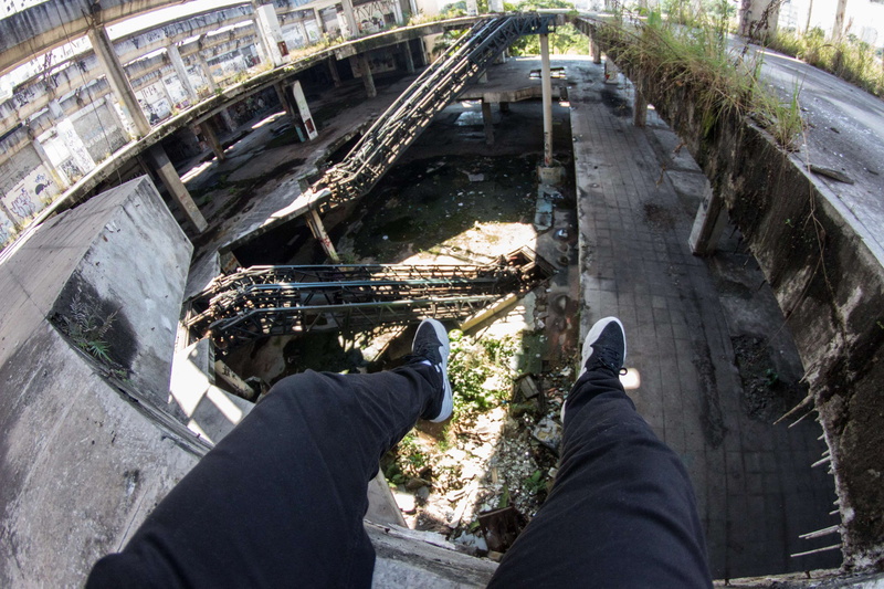 men, eerie, one person, architecture, building, built structure, personal perspective, abandoned, leisure activity, hanging, day, 4K, creepy, canal, sneakers