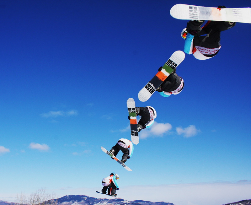 snowboards, sequence photography, winter, snow, 2K