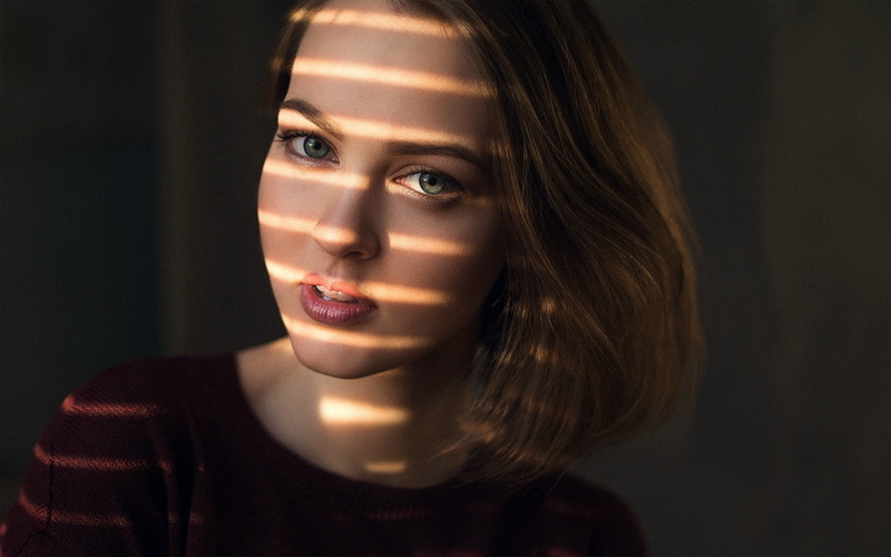 women, brunette, face, Anna Konchakovskaya, open mouth, portrait, green eyes, 1080P