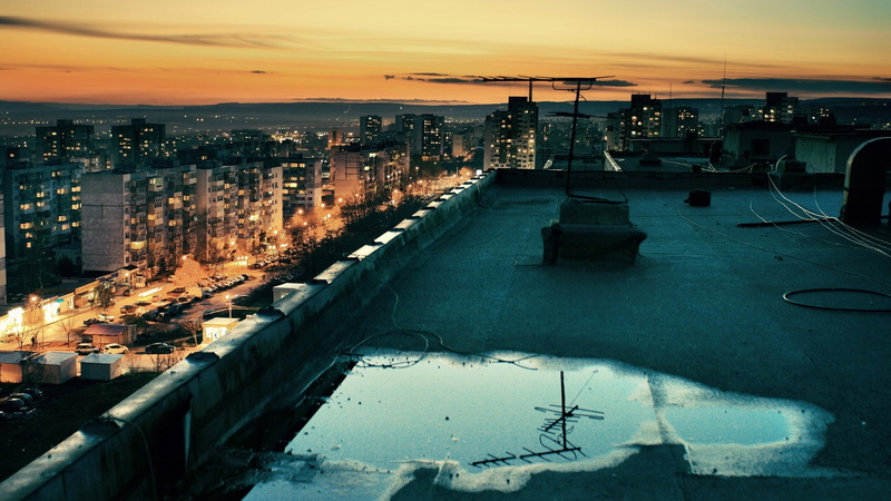 city, HDR, sunset, rooftops, 1080P, building, cityscape