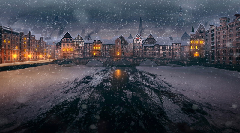 nature, storm, night, built structure, 4K, no people, dusk, blizzard, madrid, old, sky, mayor, outdoors, bridge, building, snowing, plaza, cloud - sky