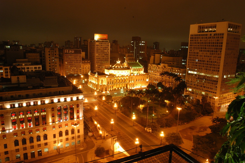 city, paulo, sao, landscape, urban, night, metropole, 2K, aerial view, brazil
