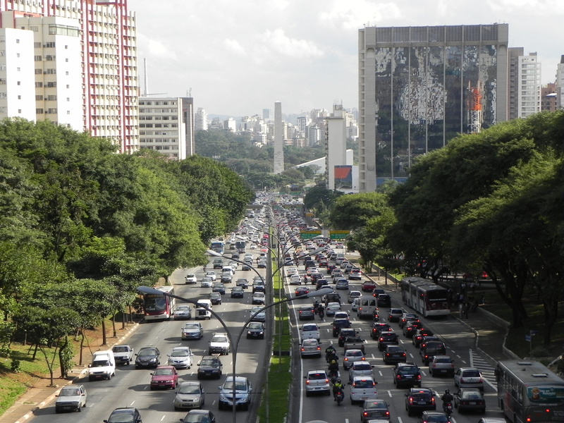 4K, city, building, sao, brazil, metropole, landscape, urban, traffic, paulo