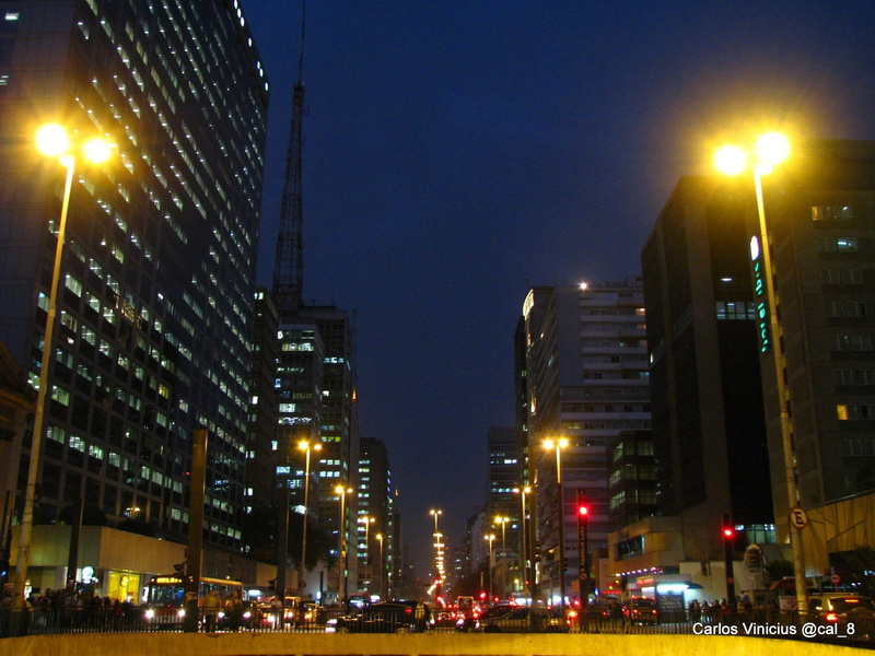city, 720P, metropole, landscape, brazil, night, building, paulo, urban, sao, traffic