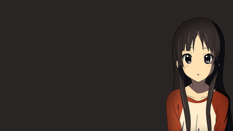 studio shot, digital, anime, 1080P, indoors, Akiyama Mio, arts culture and entertainment, black background, representation, disguise, close-up, creativity