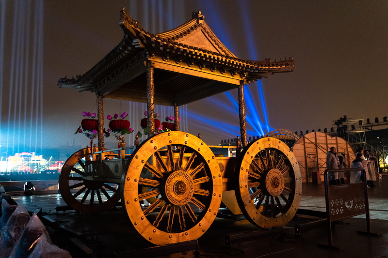 spoke, travel, machinery, night, illuminated, built structure, china, temple, shrine, lights, no people, building exterior, nature, nanjing, chinese, machine