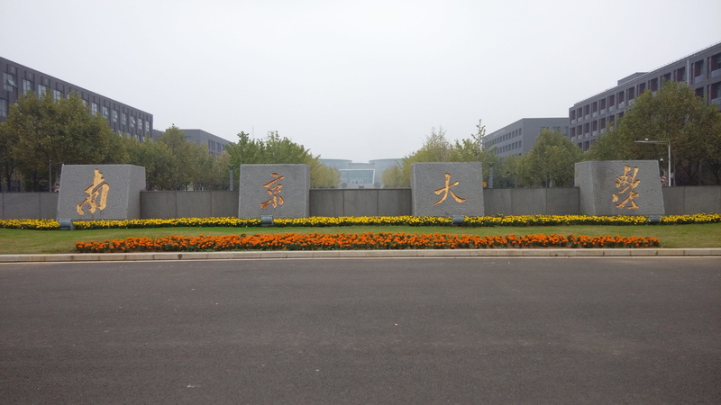 road sign, dividing line, asphalt, nature, city, transportation, building, symbol, Nanjing University, 4K, road marking, no people, plant, business, marking