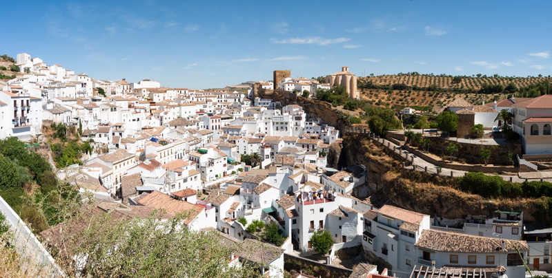 scenery, old, aged, 1080P, houses, setenil de las bodegas, cityscape, downtown, roof, day, design, village, building exterior, architecture design, spain