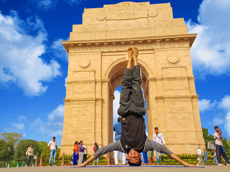 summer, sculpture, fitness, 5K, architecture, young, travel, building exterior, fit, man, nature, workout, clouds, the past, sky, india, action, travel destinations