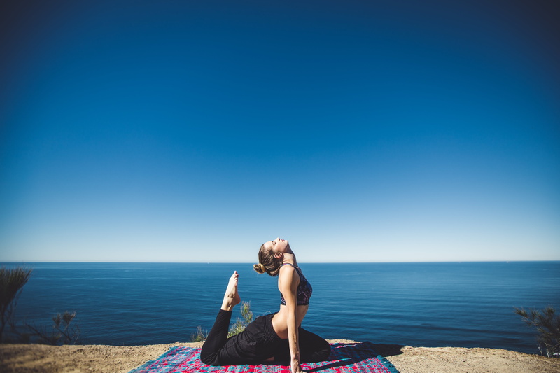exercise, outdoors, young adult, adults only, summer, woman, sunlight, sunshine, beach, sky, wearing, leisure activity, one woman only, water, near, relaxation