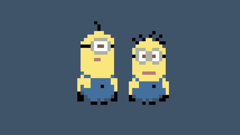 pixel, 1080P, 1920x1080, minions, vector, art, graphic, pixelated, minion, despicable me