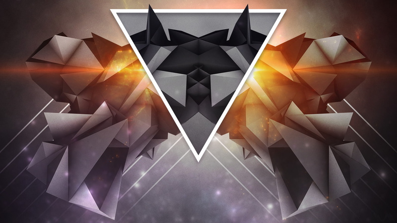 Facets, Digital Art, geometric shape, shiny, 1080P, pattern, creativity, shape, silver colored, multiple exposure, origami, indoors, three dimensional