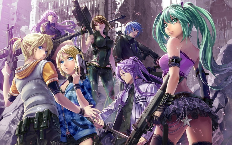 Megurine Luka, Kagamine Rin, Kamui Gakupo, Vocaloid, anime girls, anime, Kaito, Hatsune Miku, Kagamine Len, Meiko, 1080P