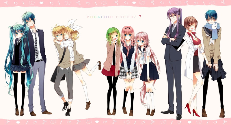 males, Luka Megurine, Len Kagamine, group of people, Hatsune Mikuo, togetherness, GUMI (Vocaloid), people, Meiko (Vocaloid), art and craft, fashion, Vocaloid