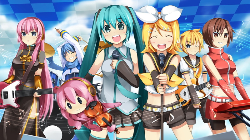 Tako Luka, Meiko (Vocaloid), 1080P, Vocaloid, Kaito (Vocaloid), Rin Kagamine, Len Kagamine, Anime, Luka Megurine, Hatsune Miku