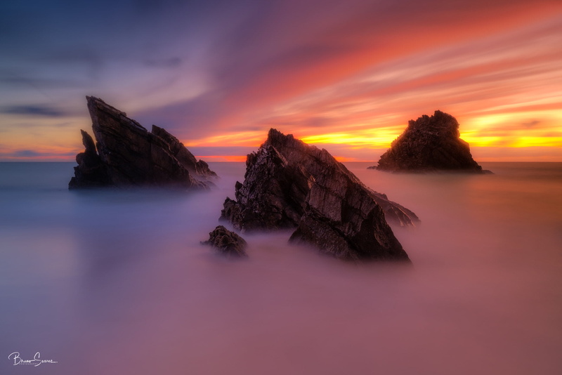 clouds, Bruno Soares, 1080P, sunlight, mist, rocks, colorful, nature, landscape