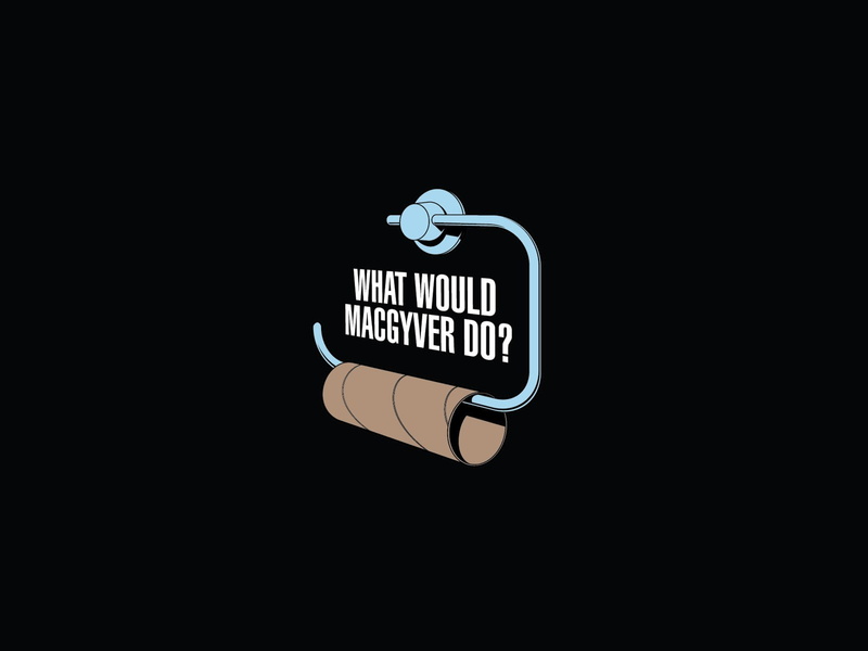 macgyver, 720P, minimalistic, black, toilet, paper