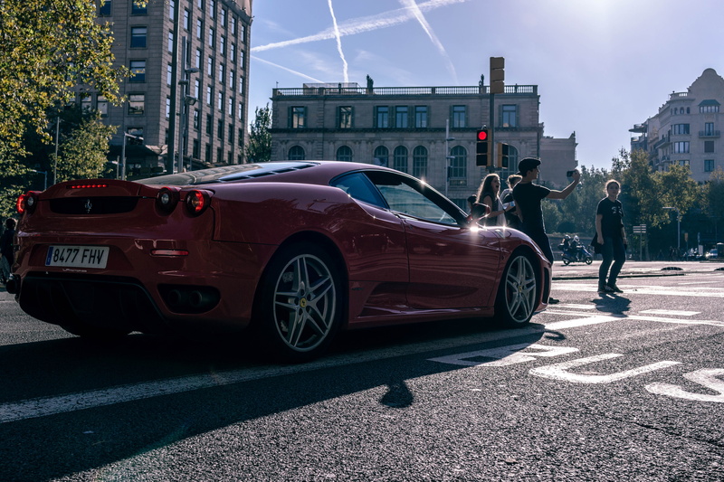 road, dusk, coupe, urban, automobile, motor vehicle, transportation system, architecture, shiny, expensive, machine, transportation, convertible, design