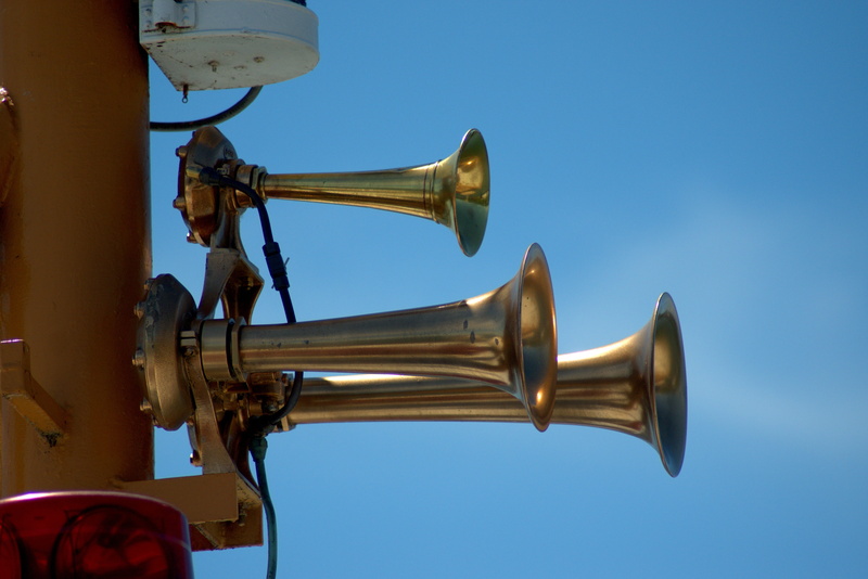 copy space, low angle view, transport, attention, wisconsin, sky, side view, trumpet, music, shenehon, horn, ship, warning, science, wind instrument, danger