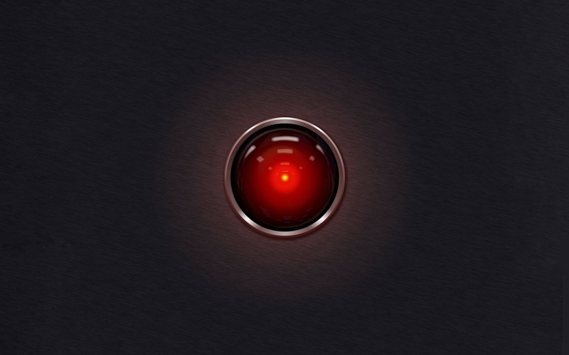 gray background, HAL 9000, 720P, digital art
