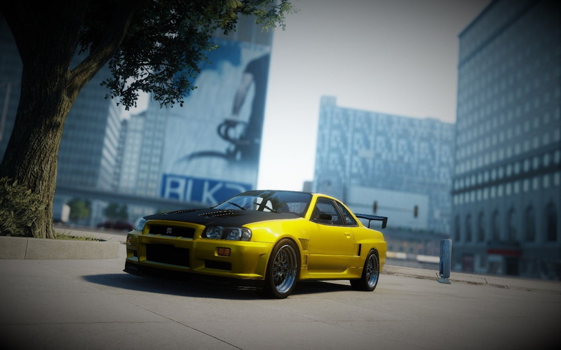 Japanese cars, sky, building exterior, 720P, video games, yellow, road, cityscape, tree, The Crew, tilt shift, street, no people, nature, mode of transportation