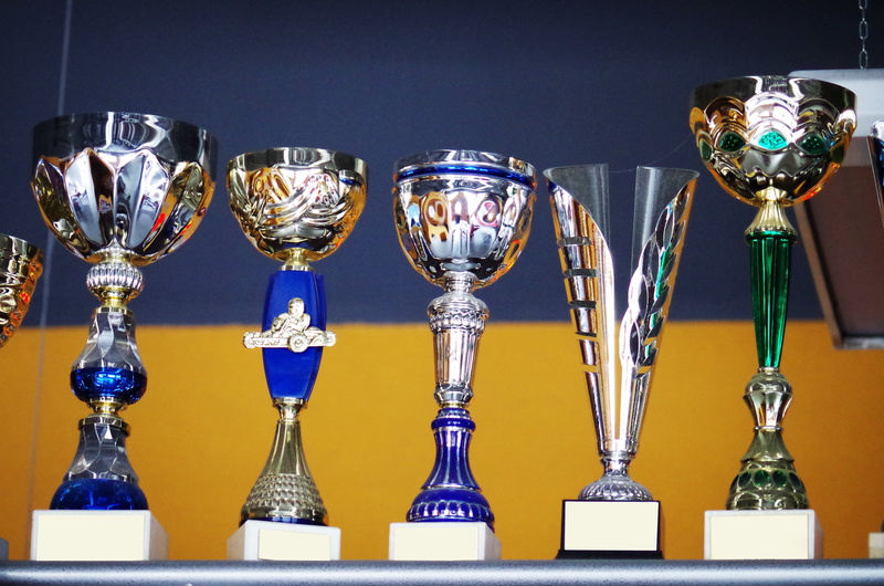 shiny, color, trophies, group of objects, trophy, winner, still life, cups, in a row, silver colored, close-up, no people, three objects, competition, small group of objects