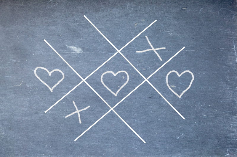 paint, romantic, emotion, 2K, black color, white color, win, plus sign, lose, number, love, crosses, choice, friendship, message, love symbol, board, affection