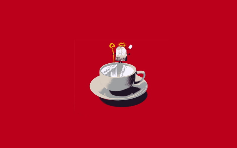 plate, single object, studio shot, red background, technology, copy space, love, illustration, tea bag, robot, positive emotion, colored background, winning