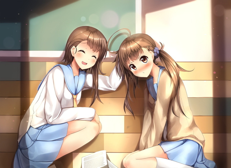 lifestyles, young women, beauty, adult, young adult, clothing, anime girls, two people, portrait, sitting, people, day, indoors, Nisekoi, real people, women