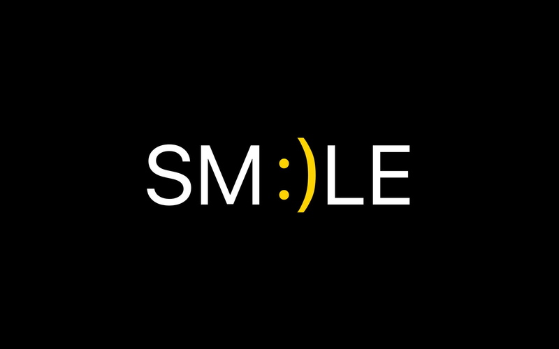 word, background, 2K, the word, black, smile, minimalism, smiley